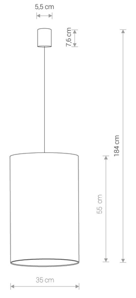 Lampa wisząca aksamit BARELL L wys. 184cm | granatowy