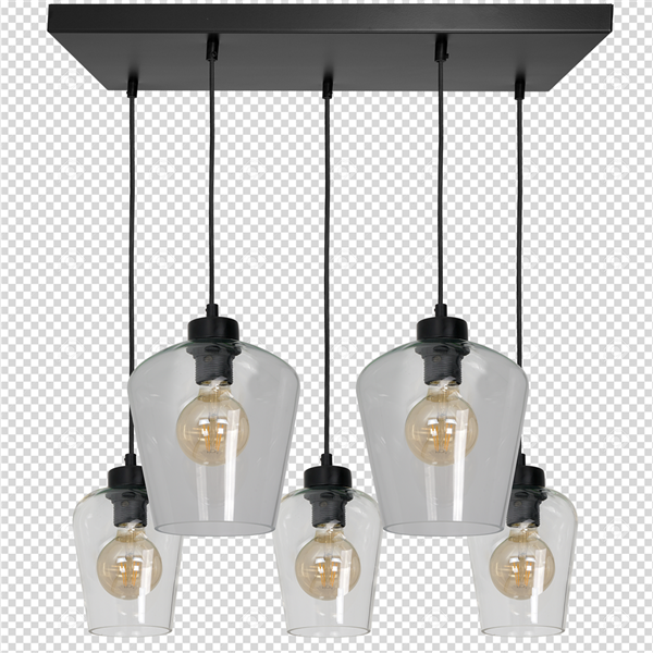 Nowoczesna lampa wisząca prostokąt SANTIAGO CLEAR MLP6615