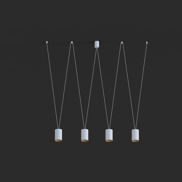 Lampa wisząca nad wyspę MORE TONE IV regulowana 4x GU10 10W | biały złoty