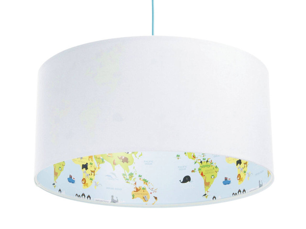 Lampa sufitowa do pokoju dziecięcego Mapa Świata Welur 40 cm