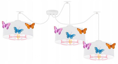 Lampa sufitowa do pokoju dziewczynki typu pająk 3 punktowa Motylek SP3