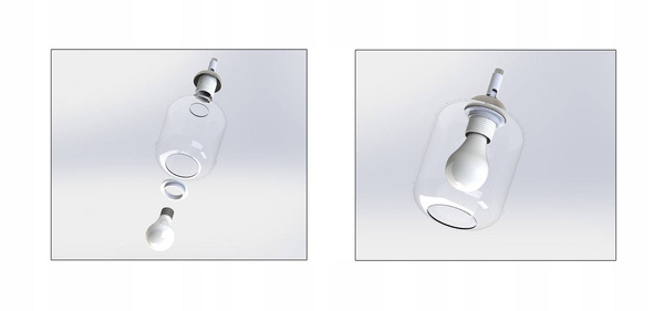 Lampa wisząca  szklane transparentne klosze 3xE27