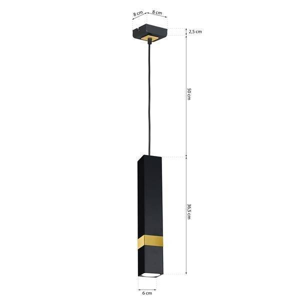Nowoczesna lampa wisząca VIDAR BLACK/GOLD 1xGU10 MLP6279