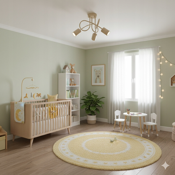 Lampa sufitowa do pokoju dziecka beżowa Zakręcony Cylinderek 3xGU10 