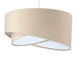 Lampa wisząca asymetryczna welurowa Samanta beżowo -biała
