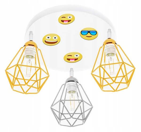  Lampa sufitowa do pokoju chłopca i dziewczynki Smile 3xE27