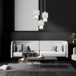 Lampa wisząca BLANCO, MLP8366, biały/transparentny/złoty, 3x60W E27