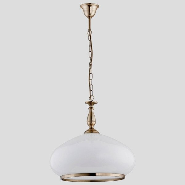 Żyrandol klasyczny zwis PARIS patyna/biały śr. 37cm