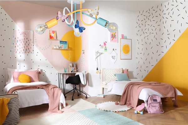 Lampa sufitowa do pokoju dziecka kolorowa Tęczowy Zawijas 3xE27 Led 