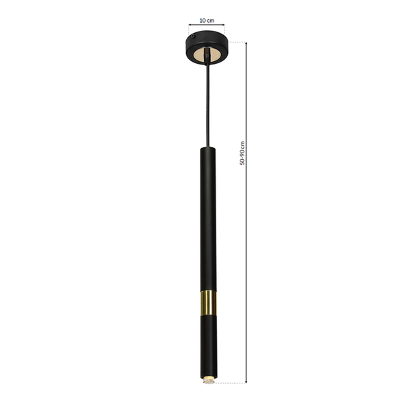 Lampa wisząca MONZA BLACK / GOLD 1xG9 8W MLP6333