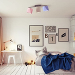 Lampa sufitowa do pokoju dziecięcego musztardowe abażury Pastelowy Diamencik