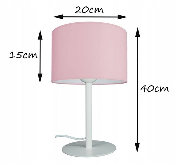 Lampa nocna do pokoju dziewczynki biało-różowa Pompony 1