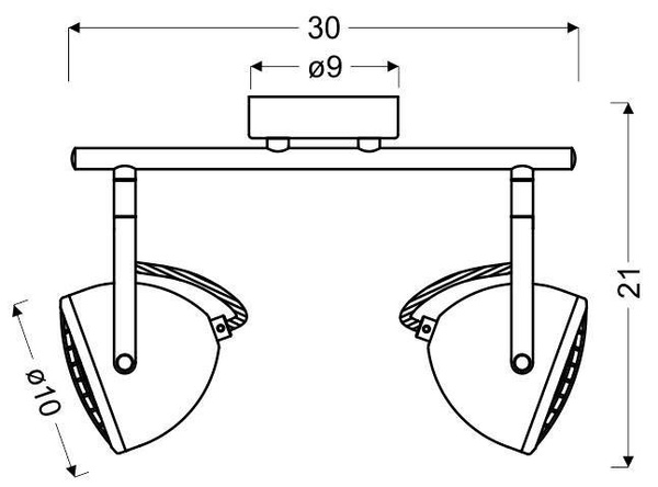 Lampa ścienna listwa 2X50W GU10 betonowy szary PENT 92-68057