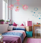  Lampa sufitowa do pokoju dziewczynki różowa Zakręcony Globus 3XE27 Led  