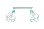 Lampa sufitowa do pokoju dziecka pastelowa - turkusowa druciak w stylu loft Carmen 2xE27
