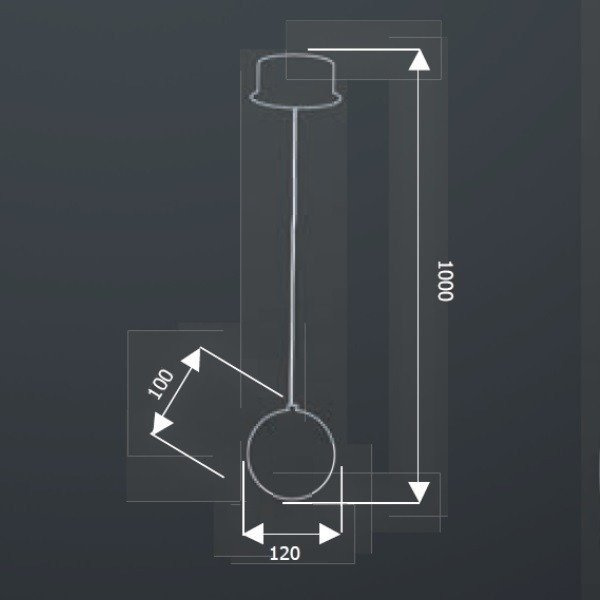 Lampa wisząca CIRCOLO, szer 12 cm, zwis max 100 cm