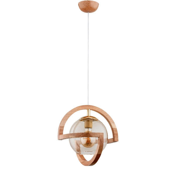 Lampa wisząca ALFA CABRIO DREWNIANA 1xE27 32cm | 60907