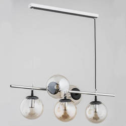 Nowoczesna lampa wisząca GINGER 5xE14 wys. 75cm | chrom