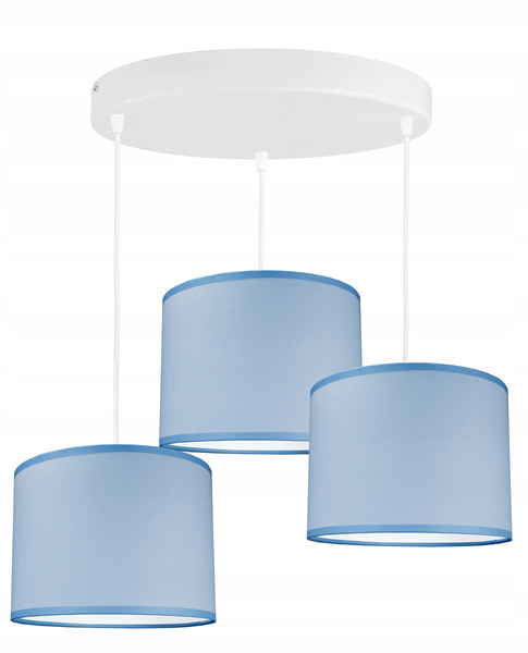 Lampa sufitowa do pokoju chłopca niebieskie abażury Blue Koło 3xE27 Led 