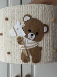 Lampa wisząca do pokoju dziecka Miś w tylu boho średnica 35 cm Led 
