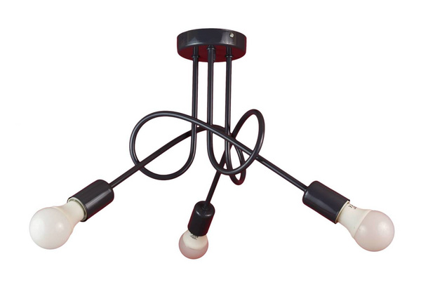 Lampa sufitowa do pokoju młodzieżowego grafitowa w stylu Loft 3xE27 led 