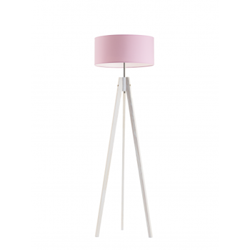 Lampa podłogowa do pokoju dziecka drewniana Magiczny Cylinder różowy abażur 1XE27