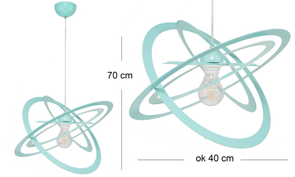 Lampa sufitowa dla dziecka  turkusowa pastelowa Sferis 1xE27 Led 