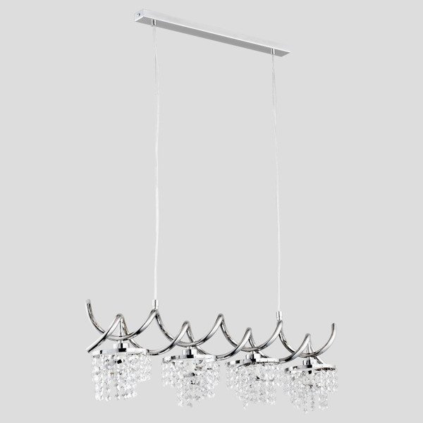 Lampa wisząca listwa kryształowa HELISA chrom/transparentny szer. 80cm