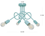  Lampa sufitowa do pokoju dziecięcego turkusowa w stylu Loft Mondo 4 Led
