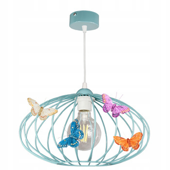 Lampa sufitowa do pokoju dziewczynki miętowa Motylek Owal 1