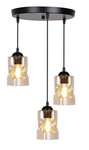 Lampa wisząca czarna/bursztynowa talerz 3xE27 Felis 33-00217