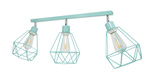 Lampa sufitowa do pokoju dziecięcego turkusowa pastelowa druciak w stylu loft Carmen 3xE27