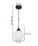 Nowoczesna lampa wisząca kulisty mleczny klosz