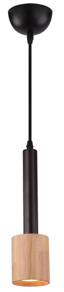Lampa sufitowa wisząca 1X50W GU10 ciemna kawa + drewno TANTAL 31-58782