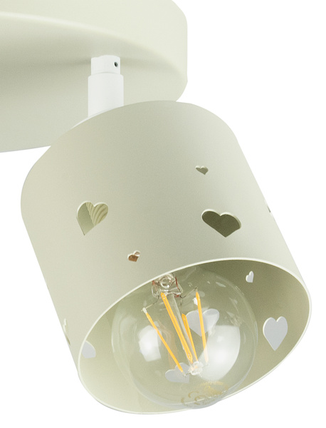Lampa sufitowa do pokoju dziecka beżowa w serca 3xE27