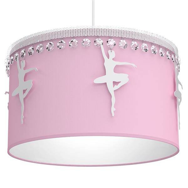 Lampa wisząca dziecięca z abażurem BALETNICA różowy śr. 37cm