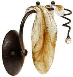 Kinkiet patynowy szklany klosz G9 40W L&H Magma Candellux 21-84753