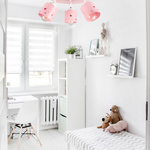 Lampa sufitowa do pokoju dziewczynki różowa w serca 3xE27