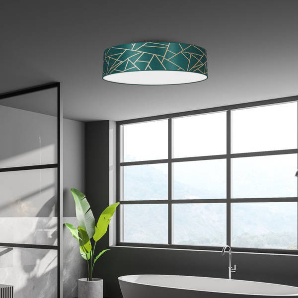 Lampa sufitowa ZIGGY GREEN, MLP7579, 60 cm, butelkowa zieleń/złoty, 3x60W E27