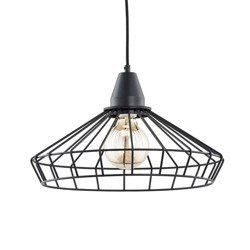 Druciana lampa kratka WART BLACK czarna śr. 40cm