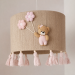Lampa wisząca do pokoju dziewczynki w stylu Boho Miś z balonikami 35 cm