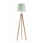 Podłogowa lampa drewniana do pokoju dziecka ARUBA brązowy klosz.