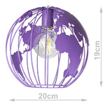 Lampa sufitowa do pokoju dziecka fioletowa Edison Globus 3 punktowa Led 