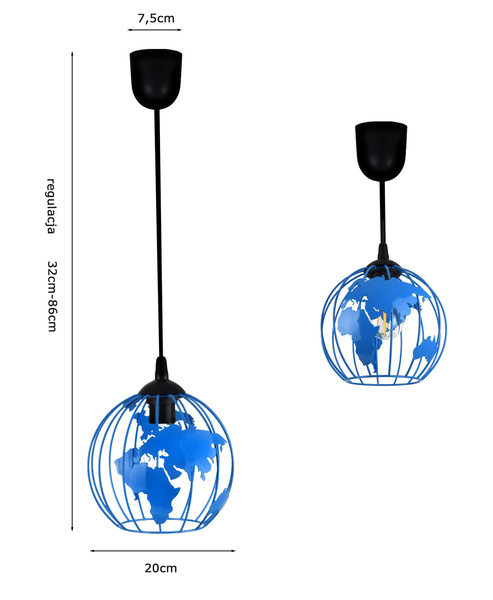 Lampa sufitowa do małego pokoju dziecięcego kolorowa Zakręcony Globus Mały 1