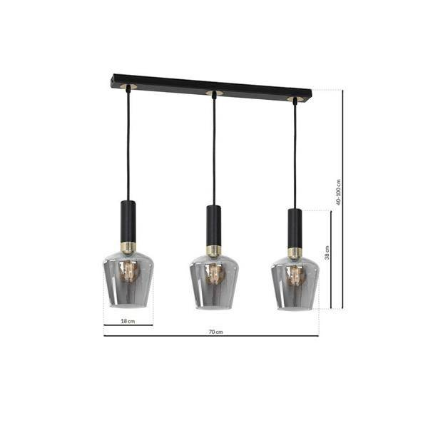 Nowoczesna lampa wisząca listwa ROMA BLACK MLP6485