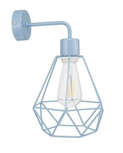 Lampa ścienna do pokoju chłopca i dziewczynki niebieska pastelowa druciak Carmen 1 