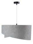 Lampa wisząca asymetryczna welurowa Tami szaro-złota