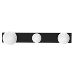 Nowoczesna lampa sufitowa BIBIONE, MLP8392, czarna z białymi kloszami, 3x25W G9