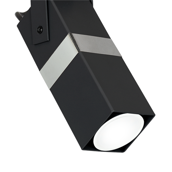 Nowoczesny kinkiet spot VIDAR BLACK/CHROME 1xGU10 MLP6285