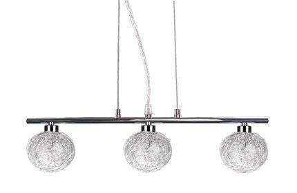 Lampa wisząca chrom szklany klosz w oplocie 3x40W Sphere Candellux 33-14023
